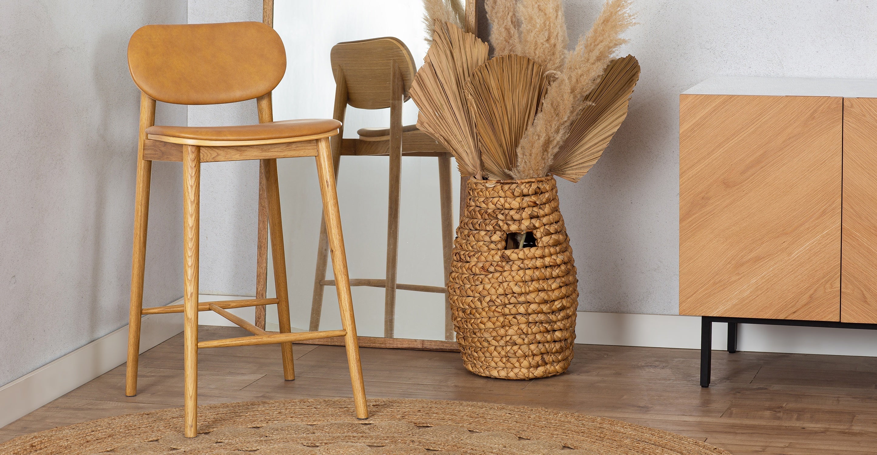 Bonato Leather Counter Stool