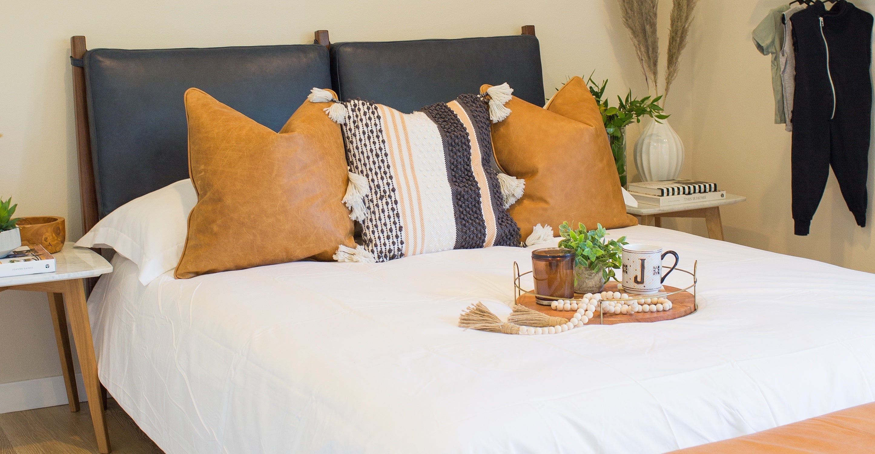 Truro Bed with Leather Cushions