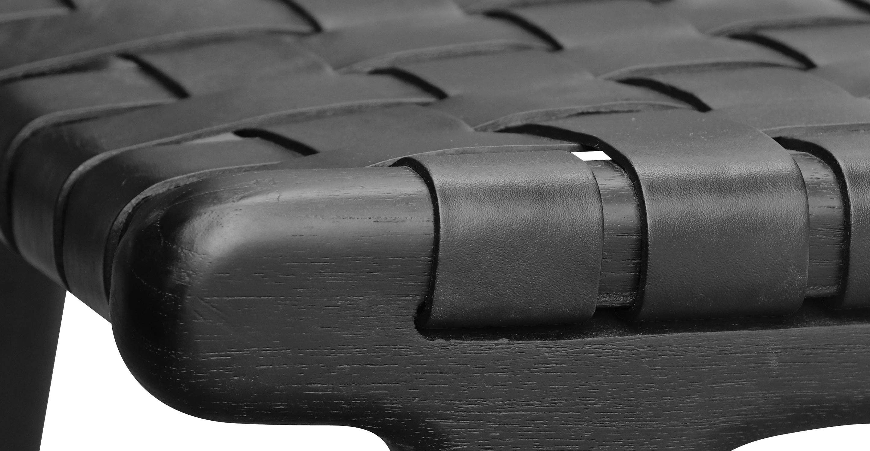 Banda Teak & Woven Leather Counter Height Stool