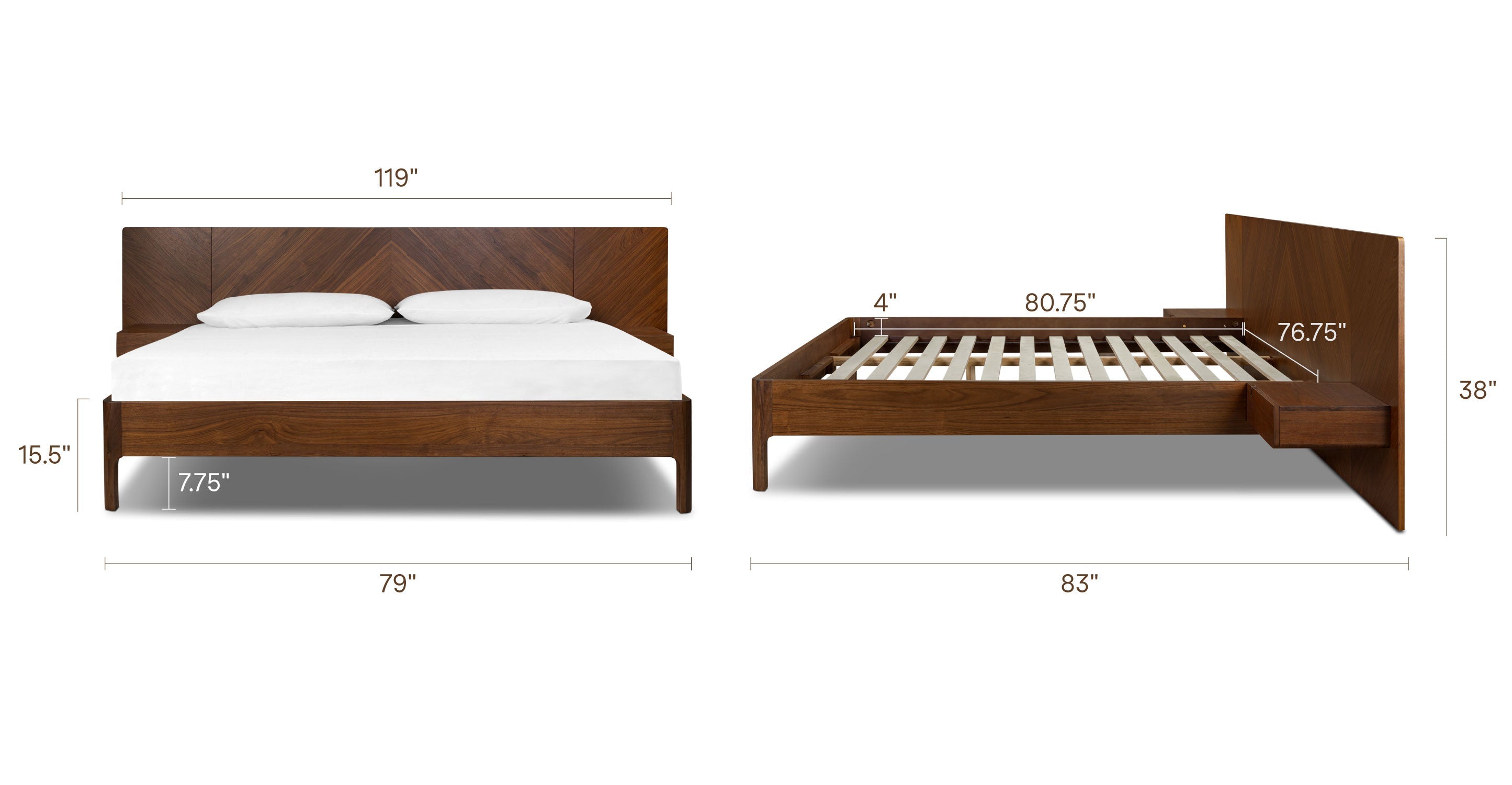 Amalfi Low Profile Bed with Nightstands
