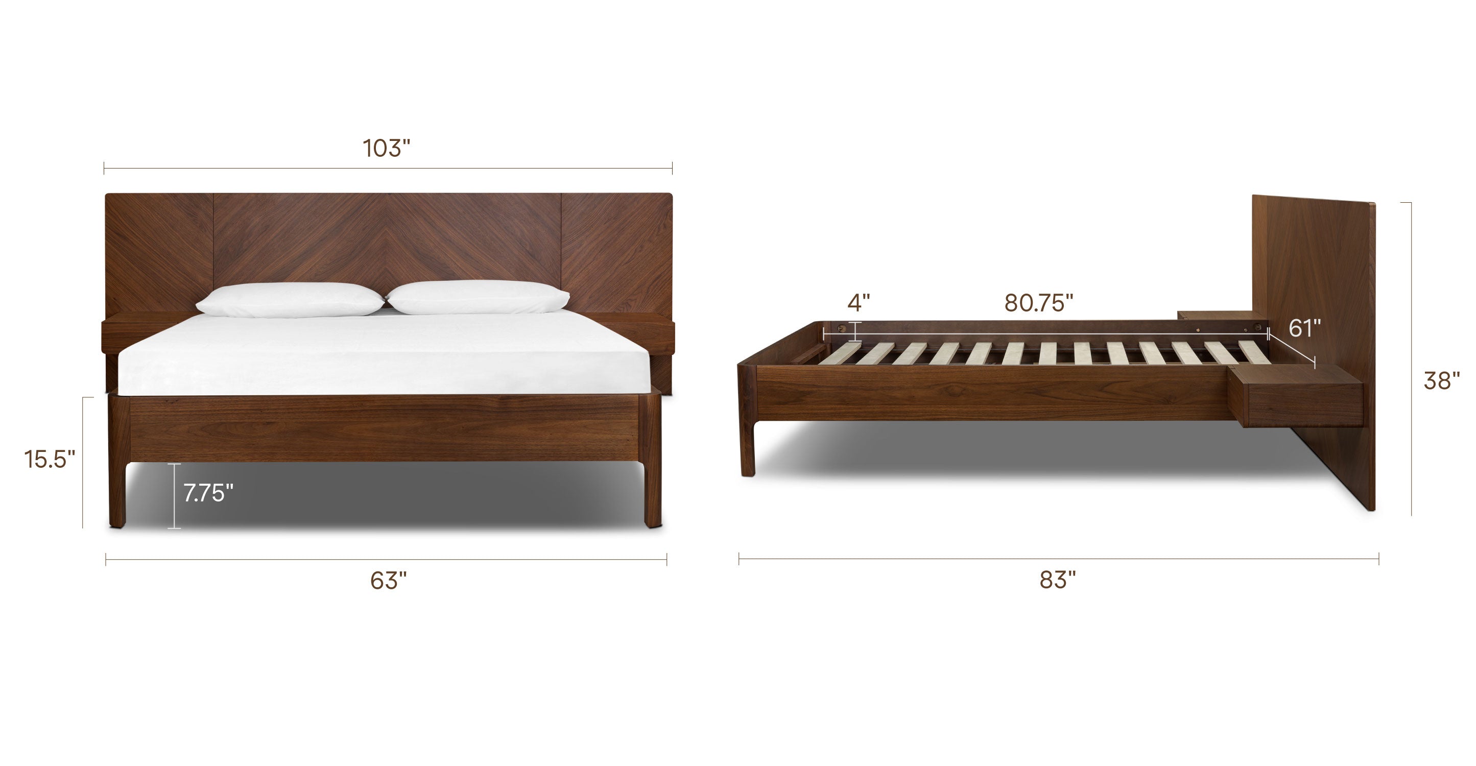 Amalfi Low Profile Bed with Nightstands