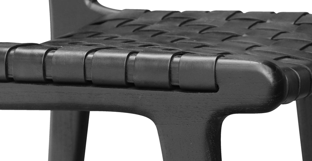 Banda Teak & Woven Leather Counter Height Stool