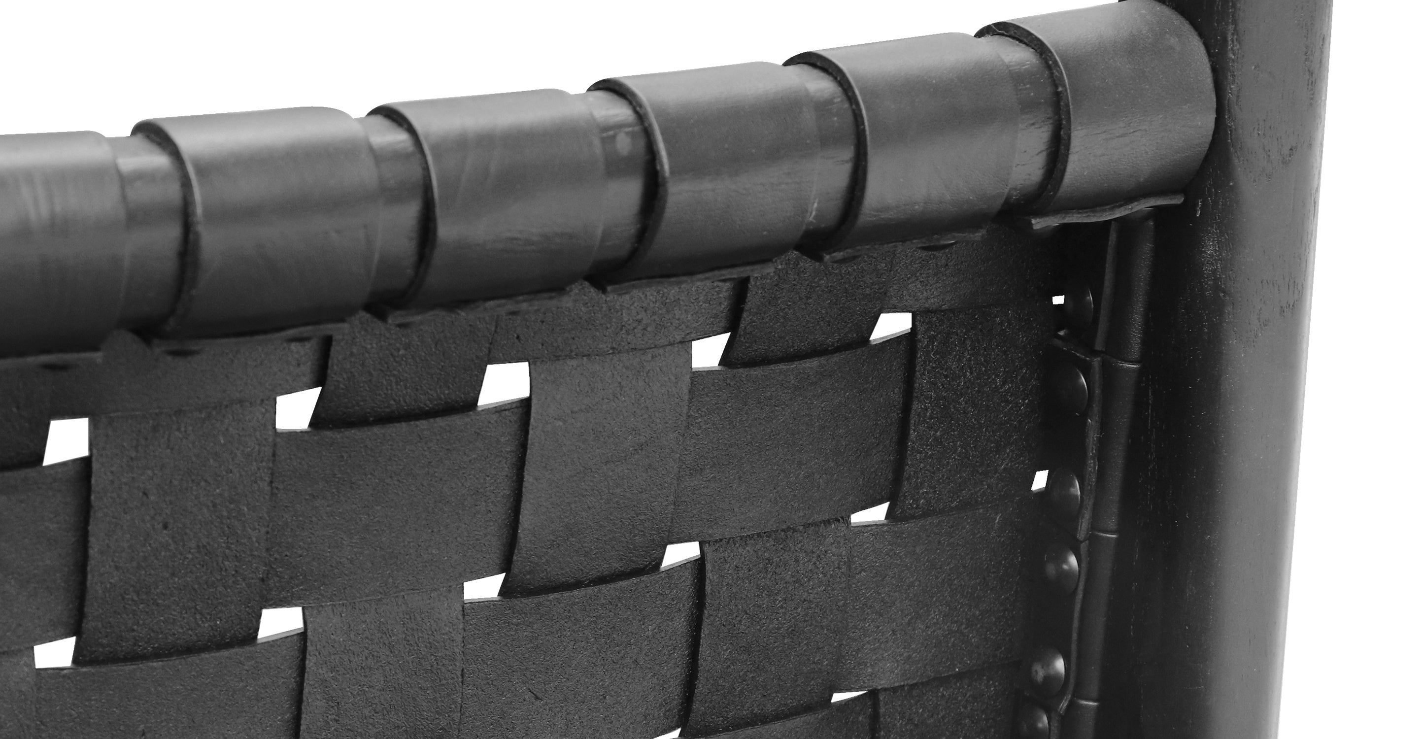 Banda Teak & Woven Leather Counter Height Stool