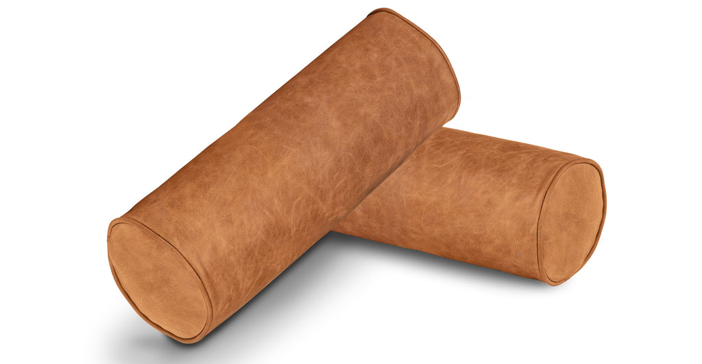 Napa Leather Bolster Pillow Set