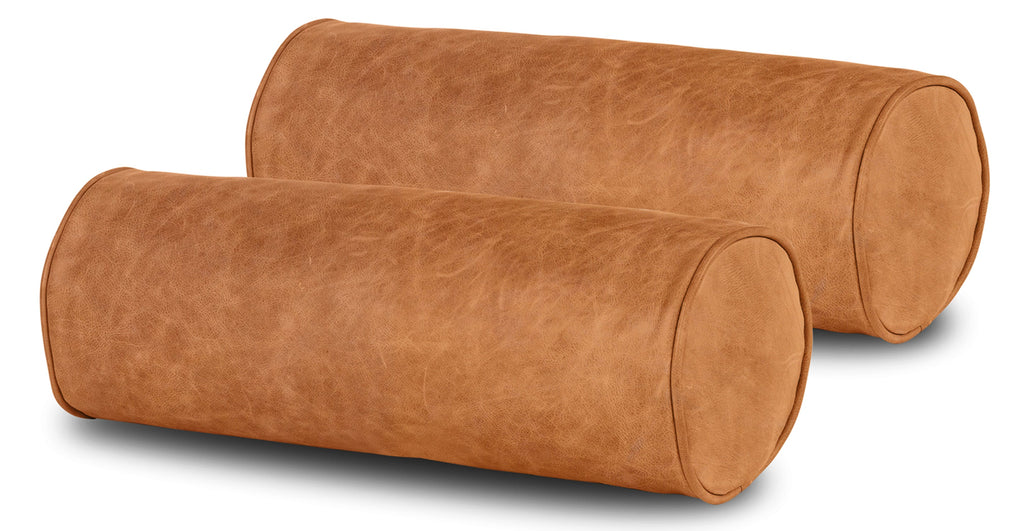 Napa Leather Bolster Pillow Set