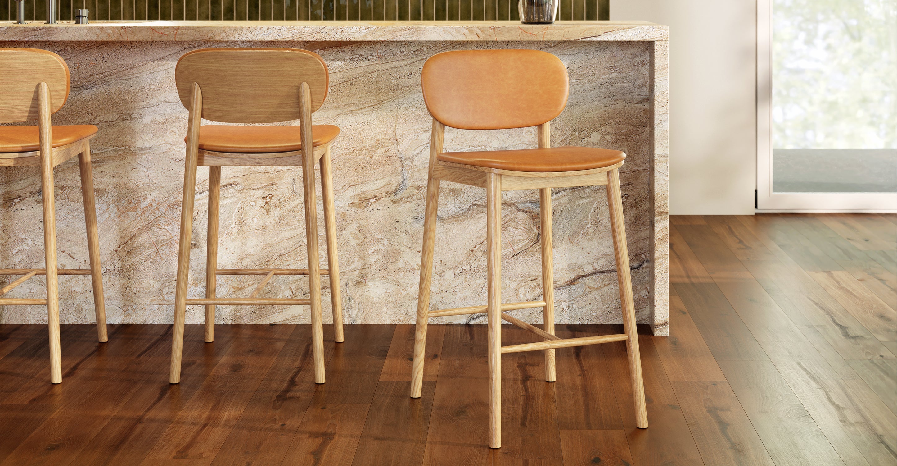 Bonato Leather Counter Stool