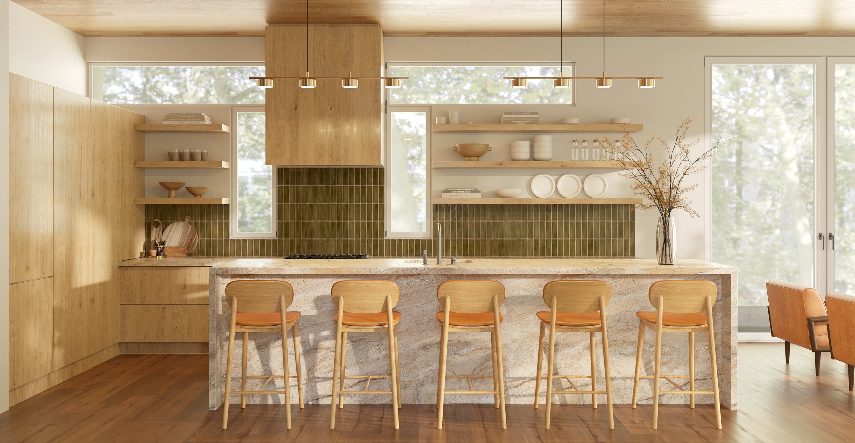 Bonato Leather Counter Stool