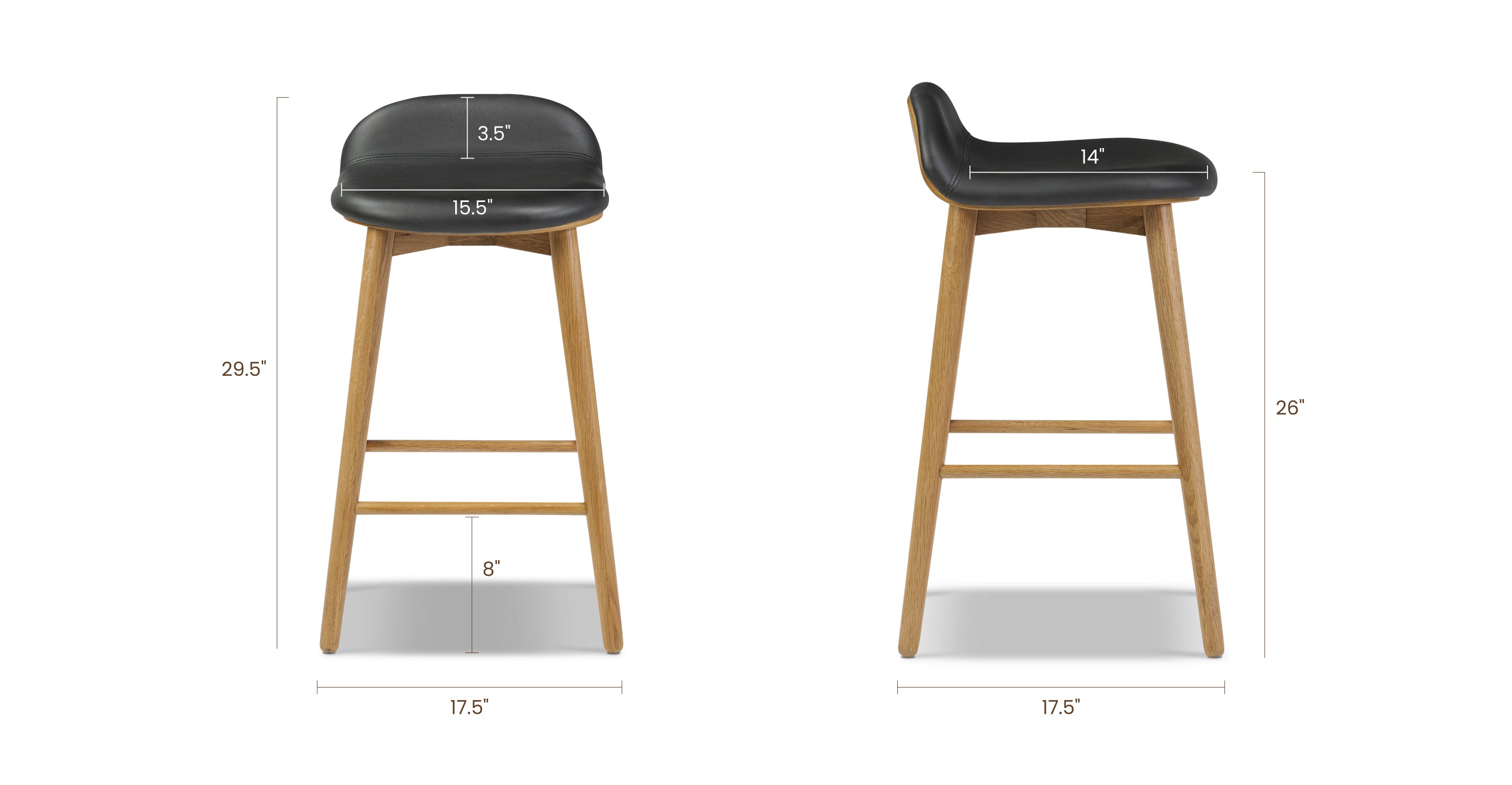 Notello Leather Counter Stool