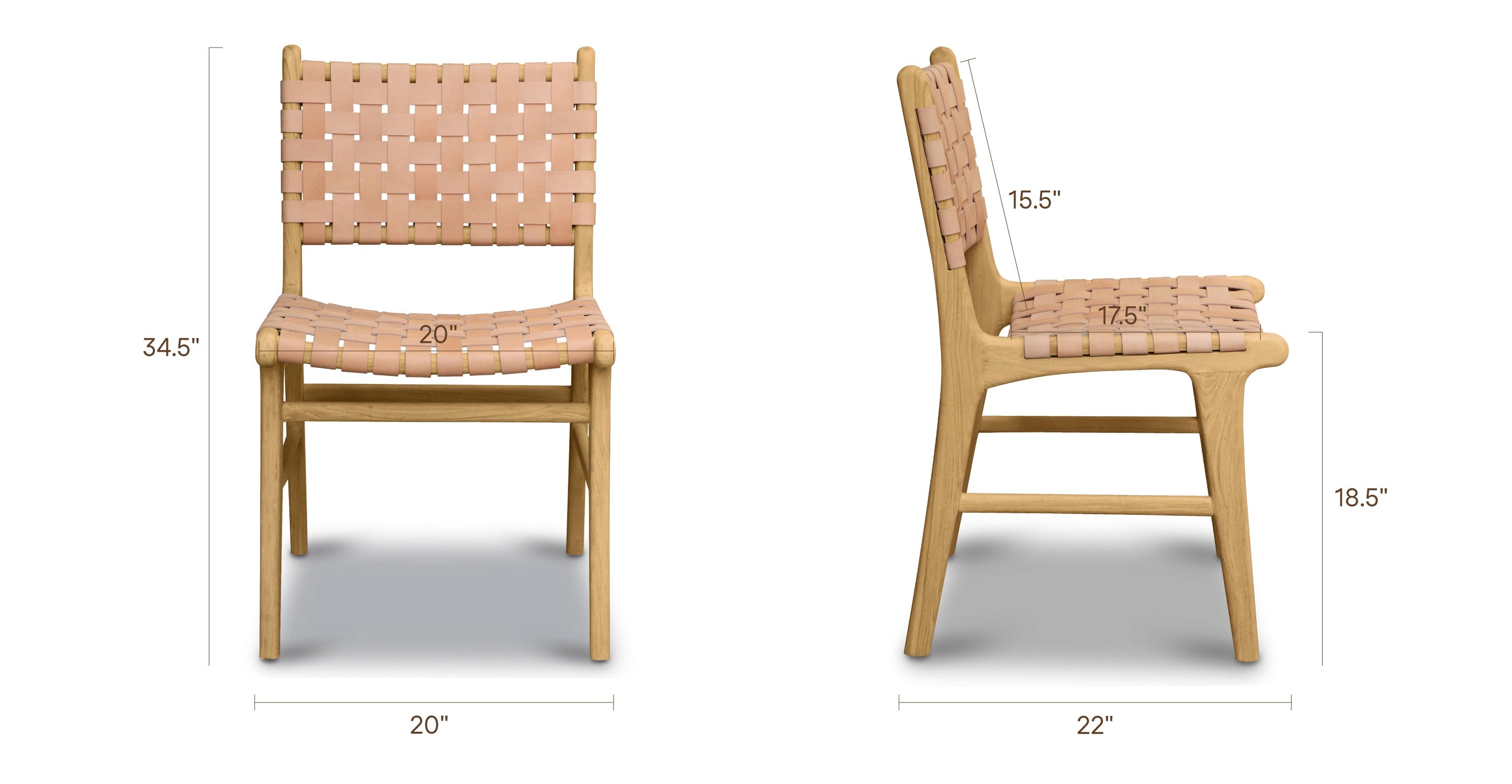 Banda Teak & Leather Dining Chair