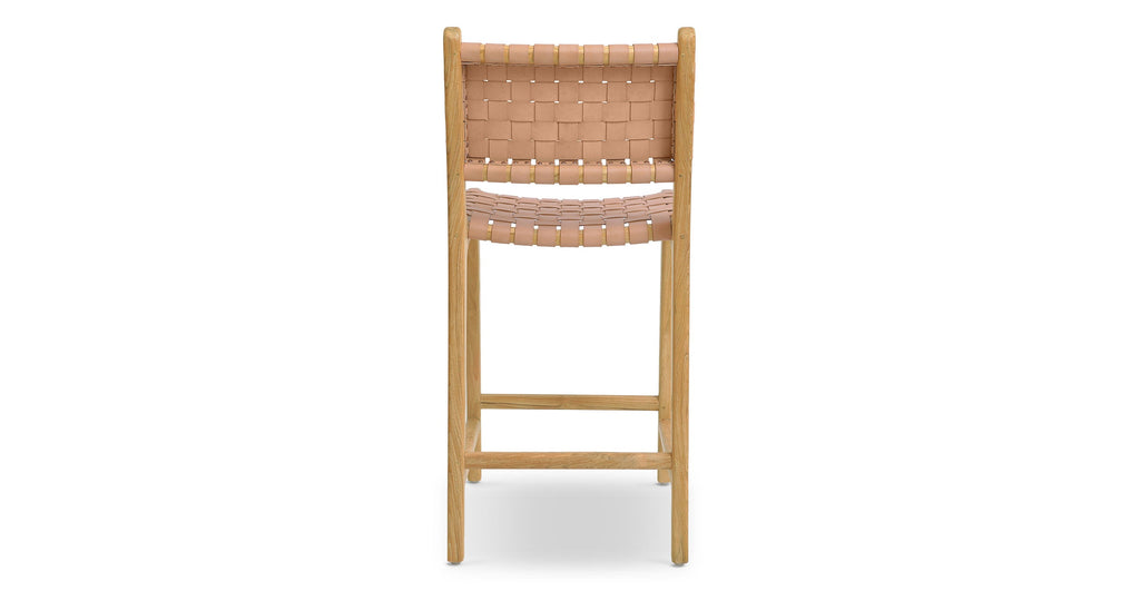 Banda Teak & Woven Leather Counter Height Stool