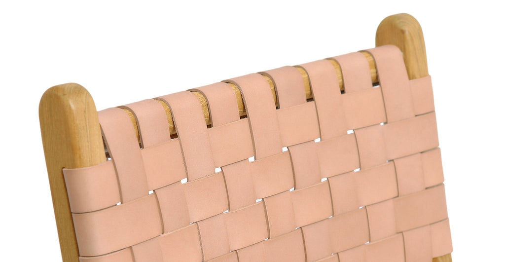 Banda Teak & Woven Leather Counter Height Stool