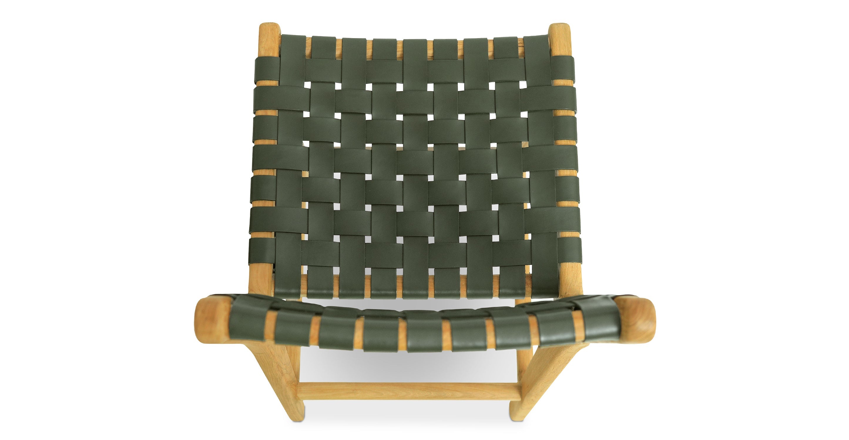 Banda Teak & Woven Leather Counter Height Stool