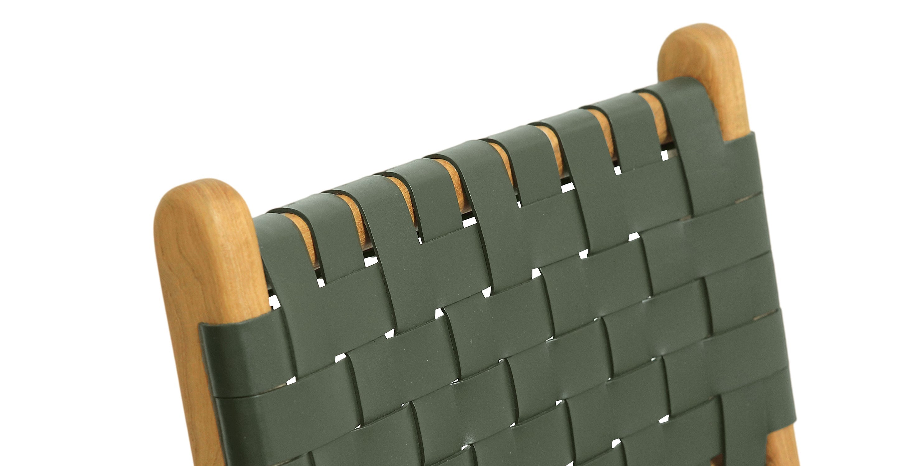 Banda Teak & Woven Leather Counter Height Stool