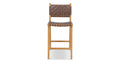 Banda Teak & Woven Leather Counter Height Stool