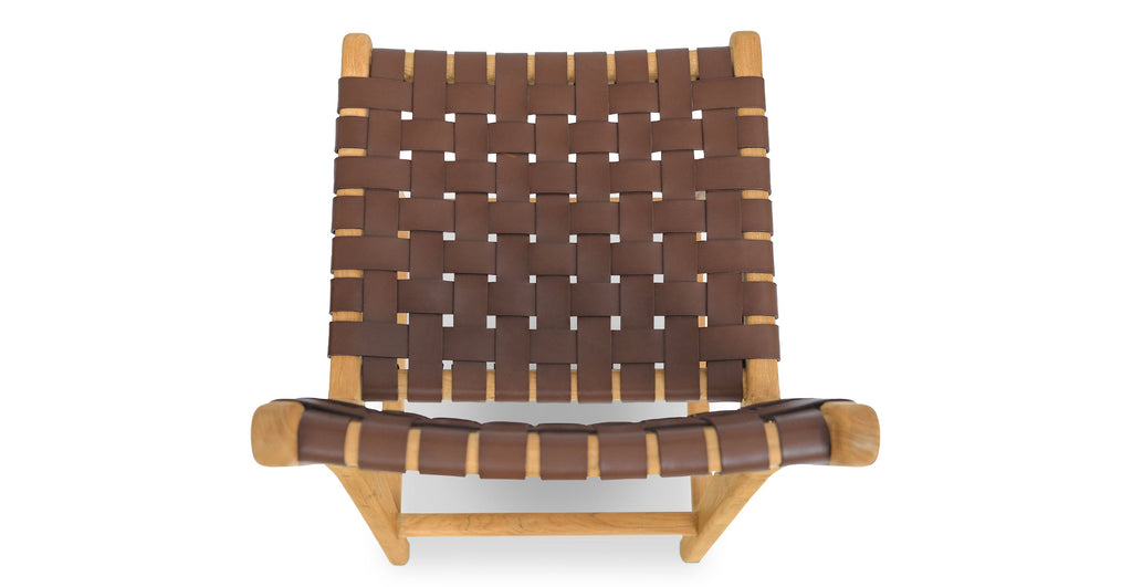 Banda Teak & Woven Leather Counter Height Stool
