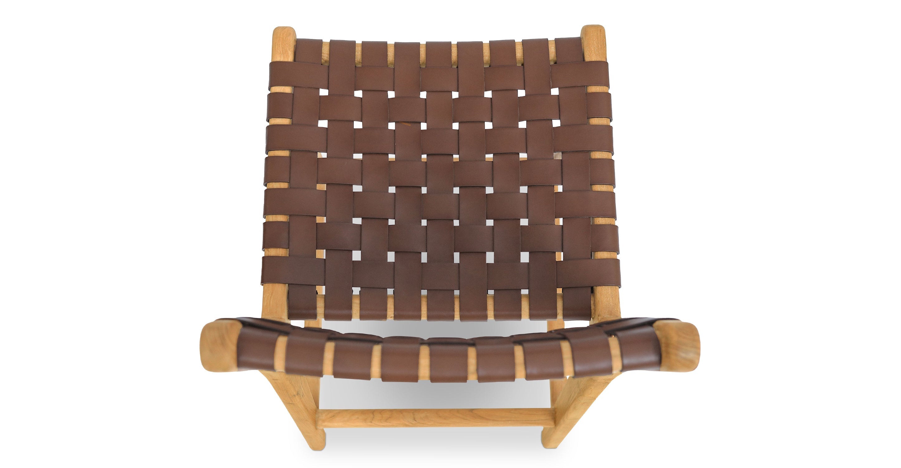 Banda Teak & Woven Leather Counter Height Stool