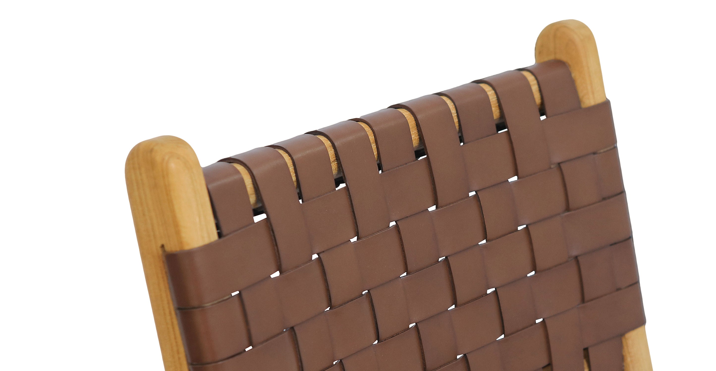 Banda Teak & Woven Leather Counter Height Stool