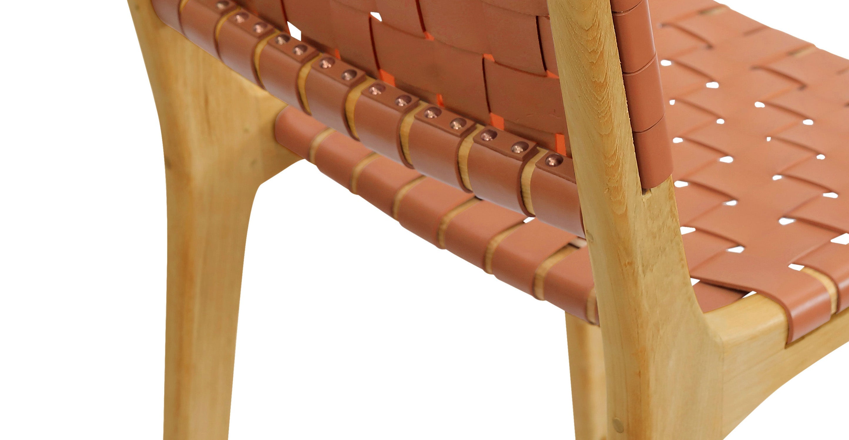 Banda Teak & Woven Leather Counter Height Stool