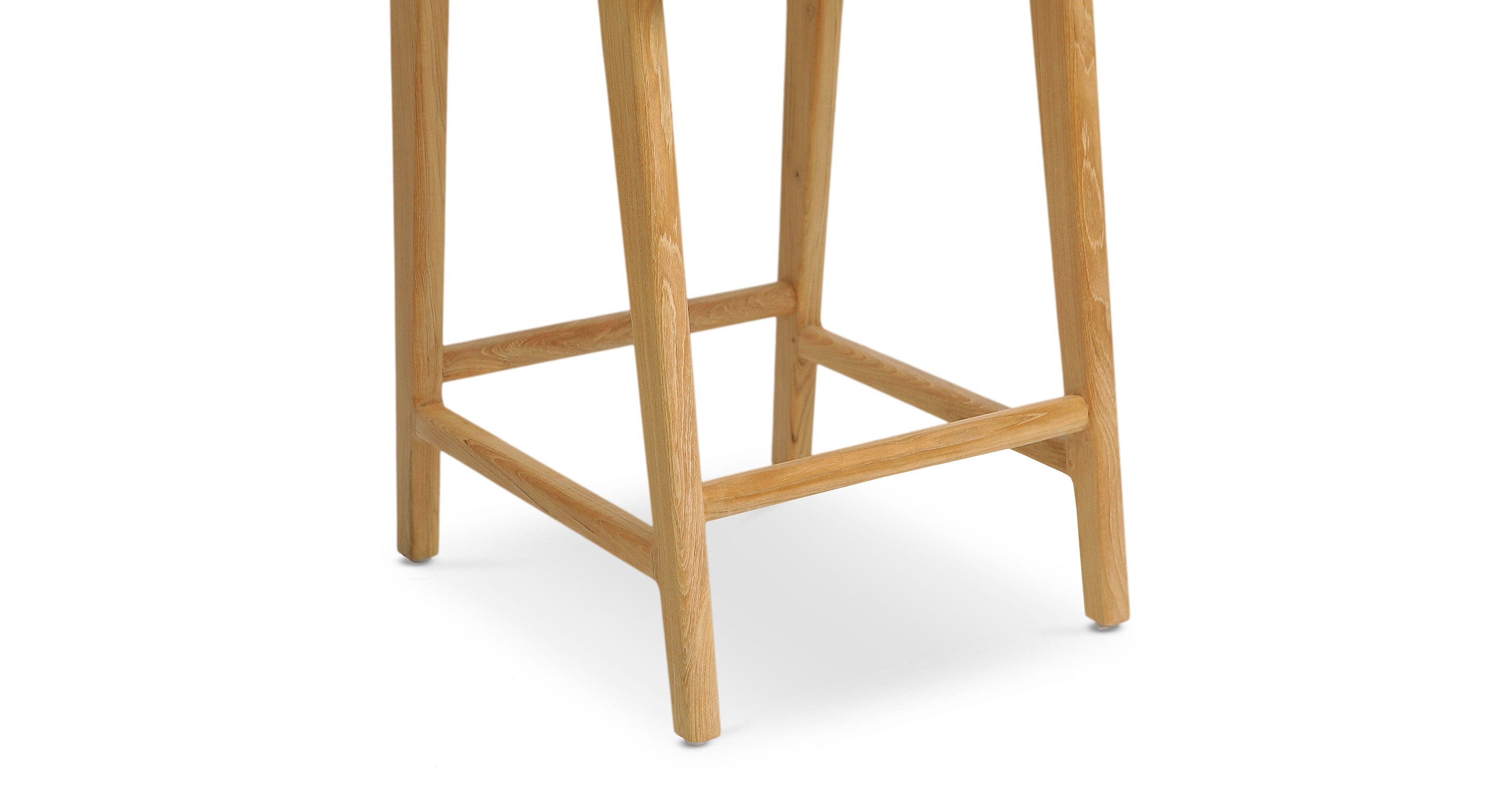 Banda Teak & Woven Leather Counter Height Stool