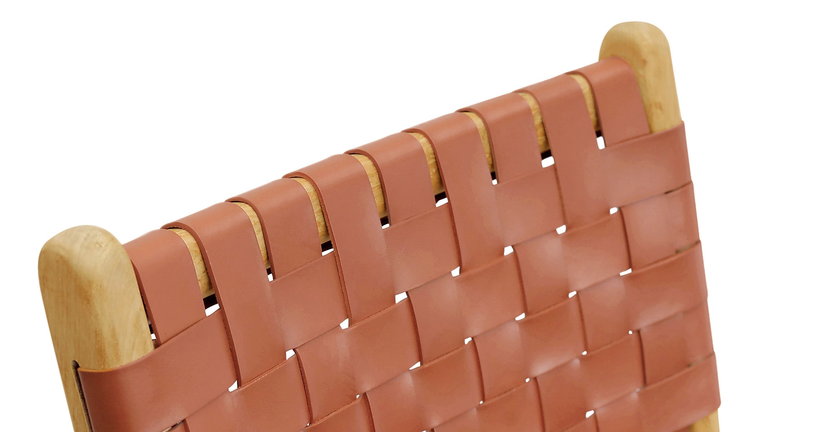 Banda Teak & Woven Leather Counter Height Stool