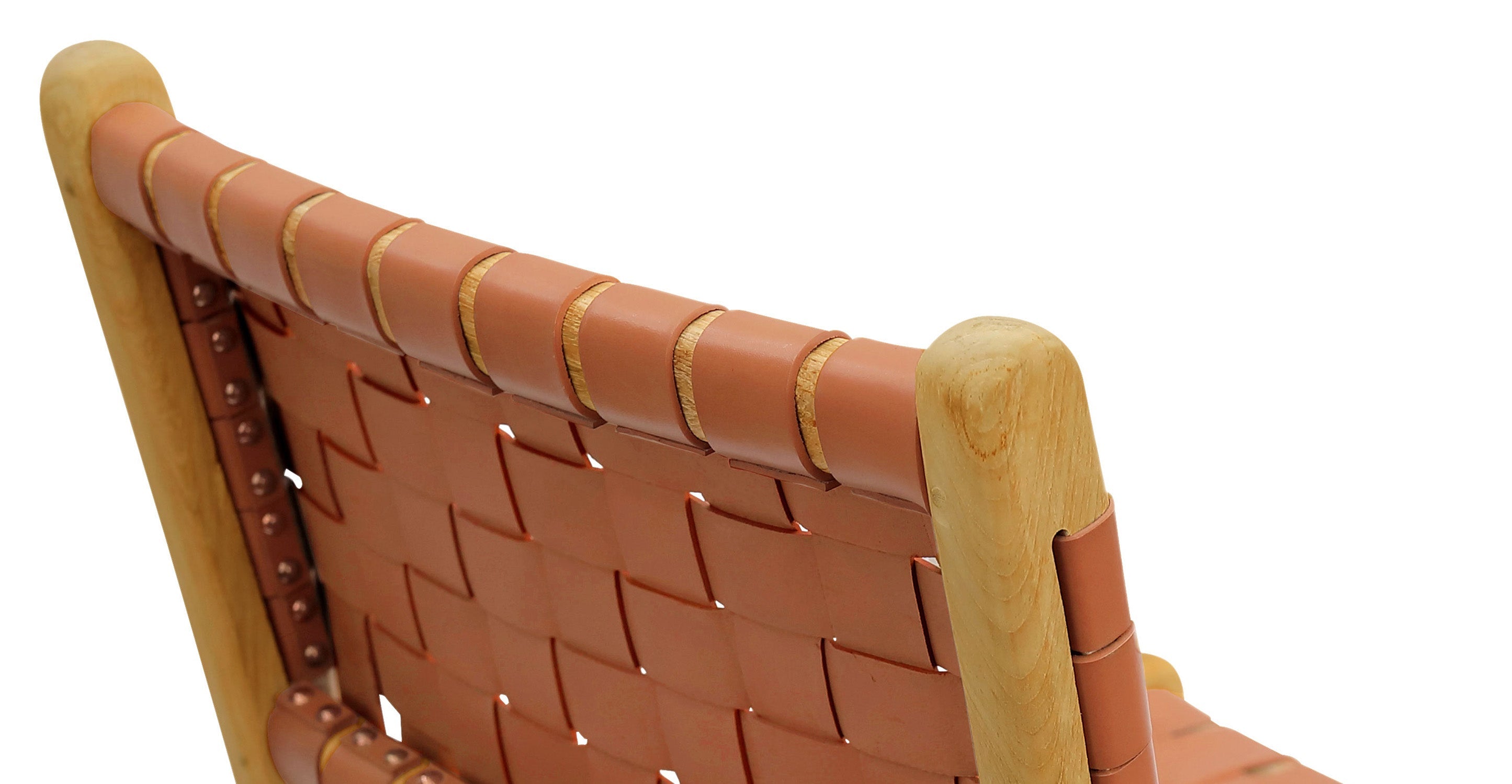 Banda Teak & Woven Leather Counter Height Stool