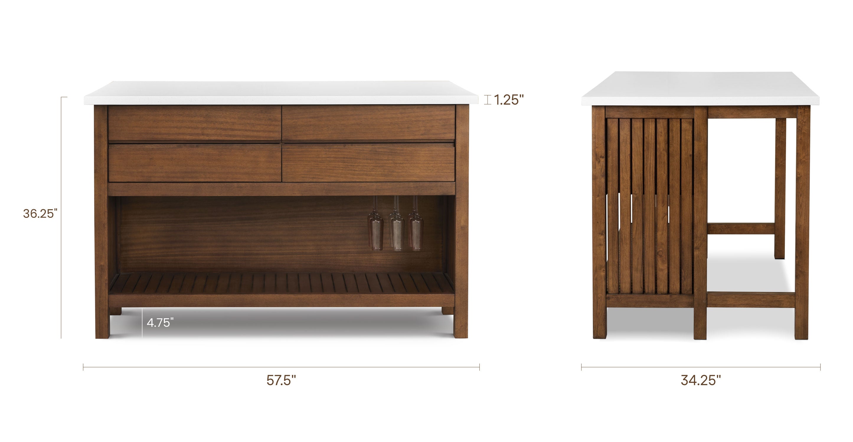 Serel 57.5 Kitchen Island