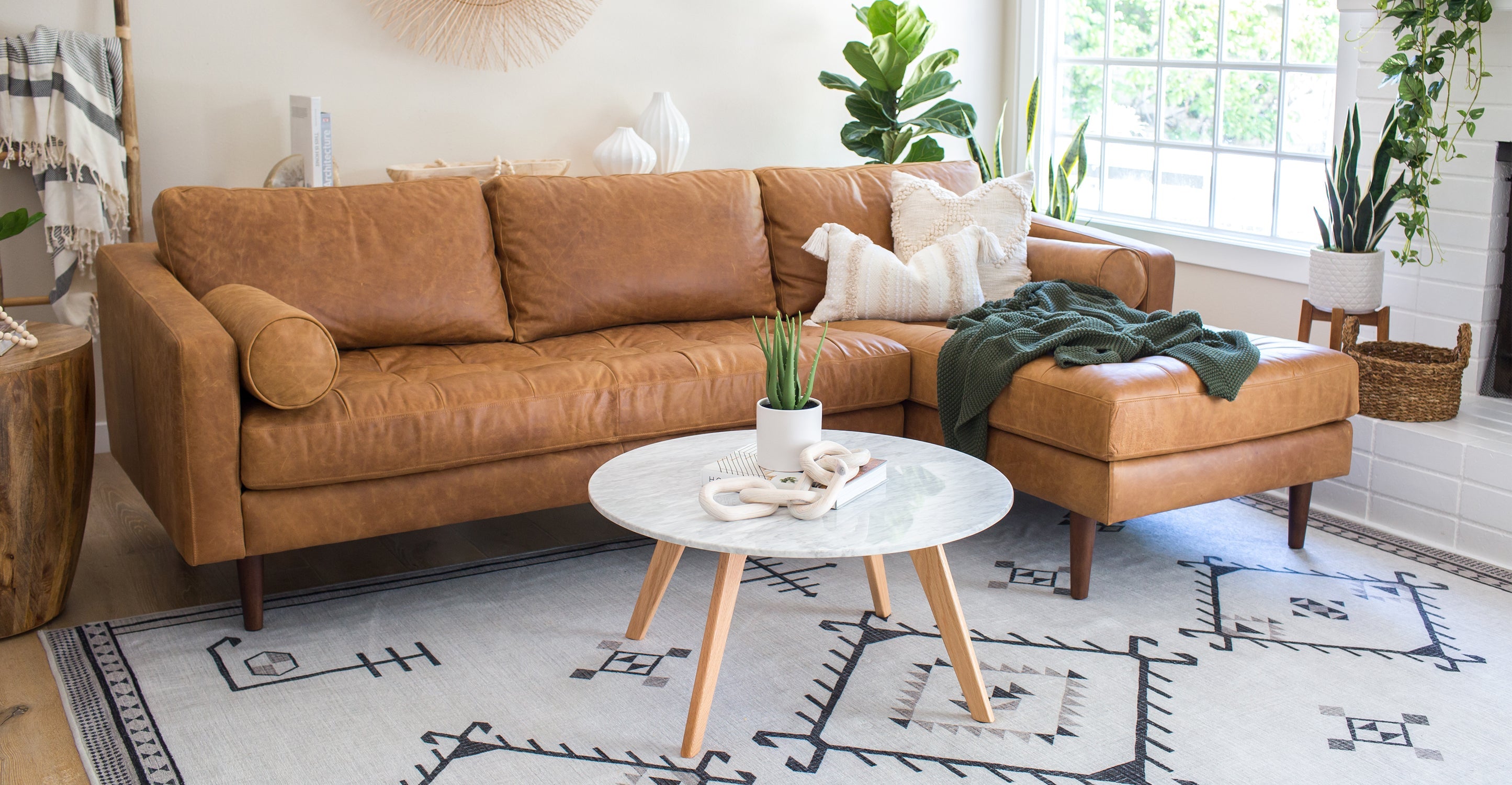 Napa Leather Bolster Pillow Set