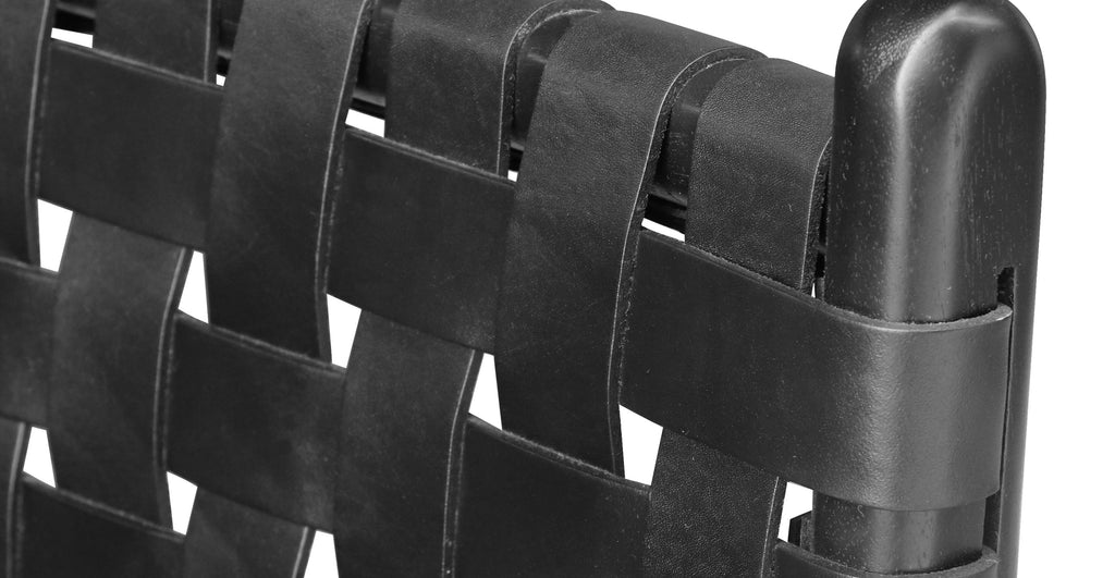 Banda Teak & Woven Leather Counter Height Stool