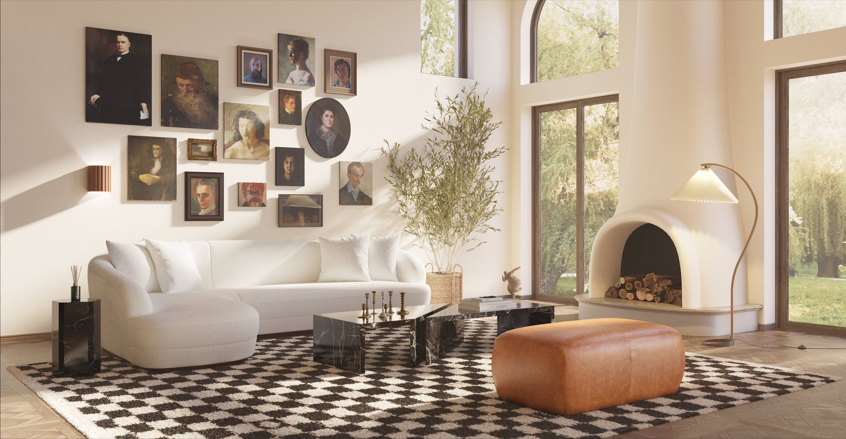 Denver Leather Ottoman