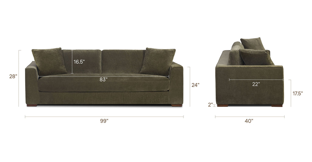 Capri 99 Velvet Sofa