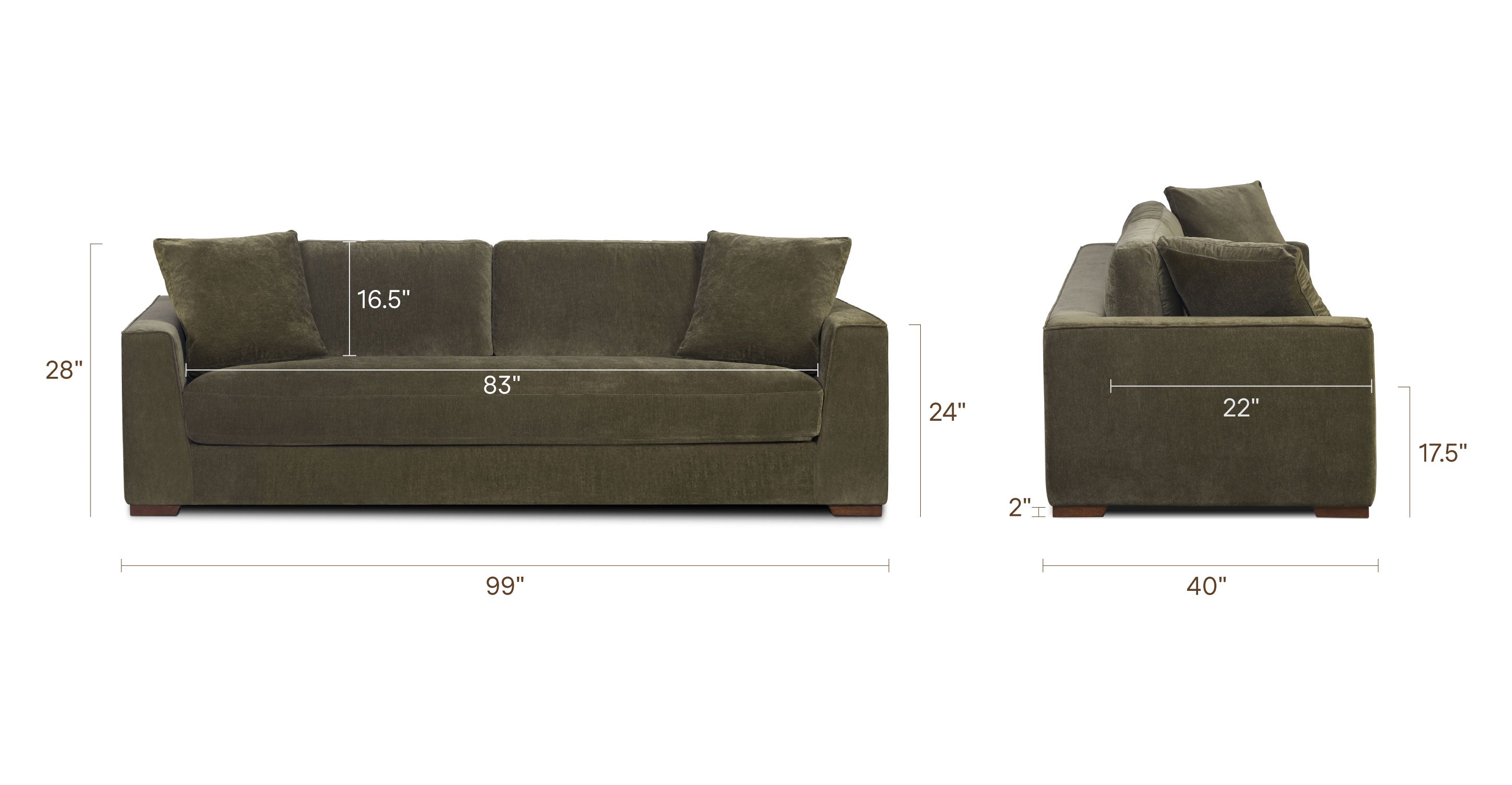 Capri 99 Velvet Sofa