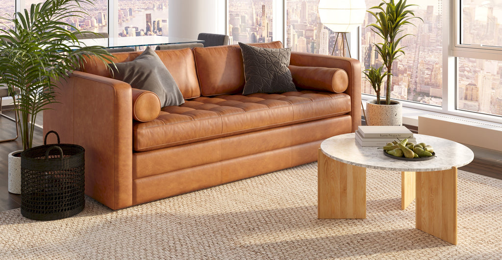 Napa 82 Leather Pull-Out Convertible Sleeper Sofa