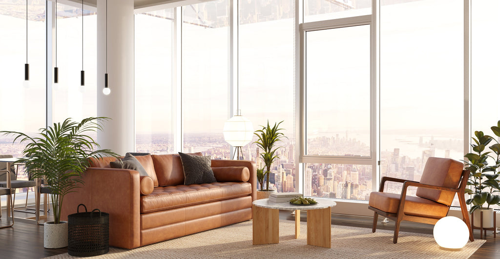 Napa 82 Leather Pull-Out Convertible Sleeper Sofa