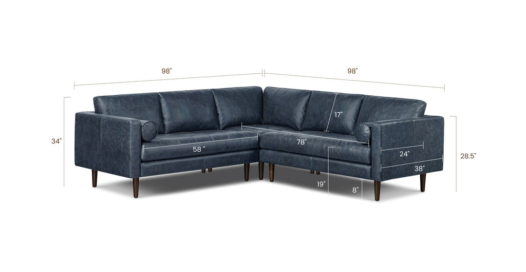 Napa Leather Corner Sectional Sofa
