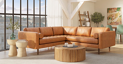 Napa Leather Corner Sectional Sofa