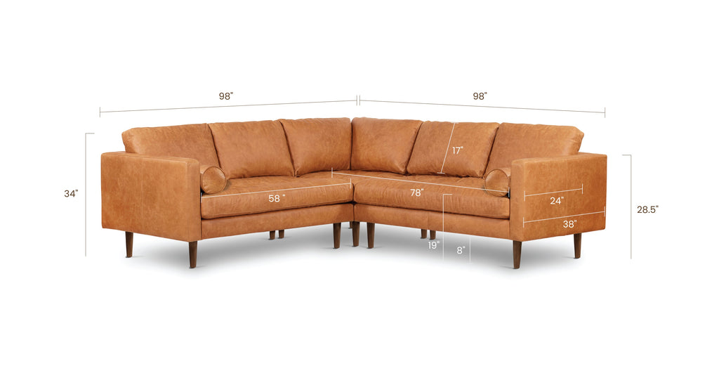 Napa Leather Corner Sectional Sofa