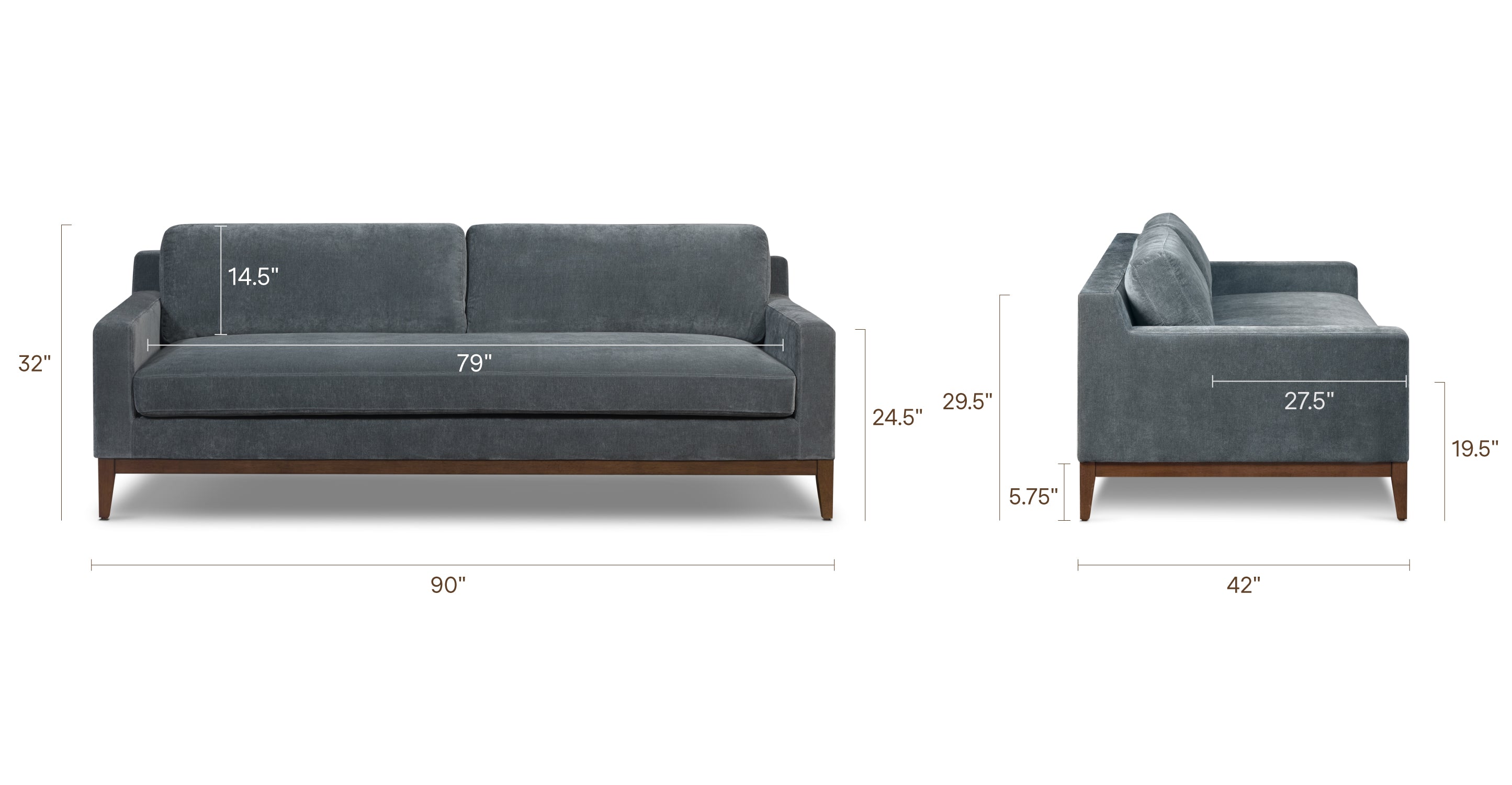 Zyon Velvet Sofa