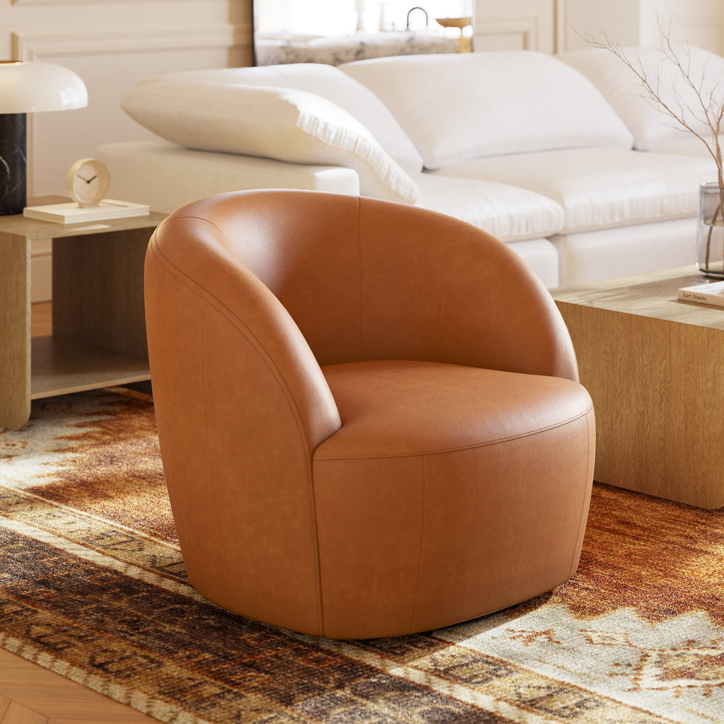 Alma Leather Swivel Chair
