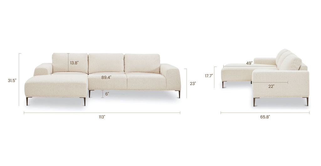 Rue Left-Facing Sectional Sofa