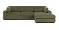 Malaga Velvet Right-Facing Sectional Sofa