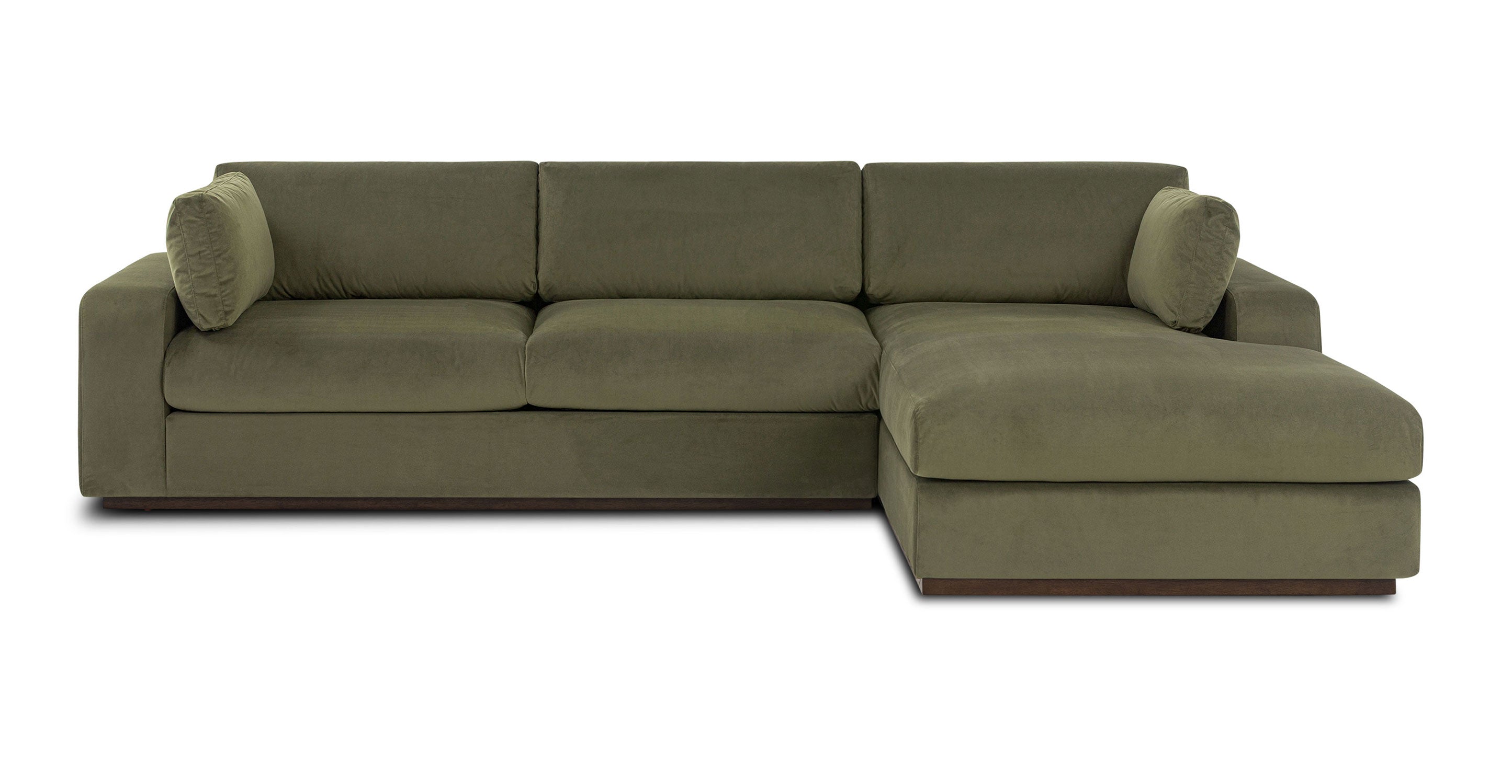 Malaga Velvet Right-Facing Sectional Sofa