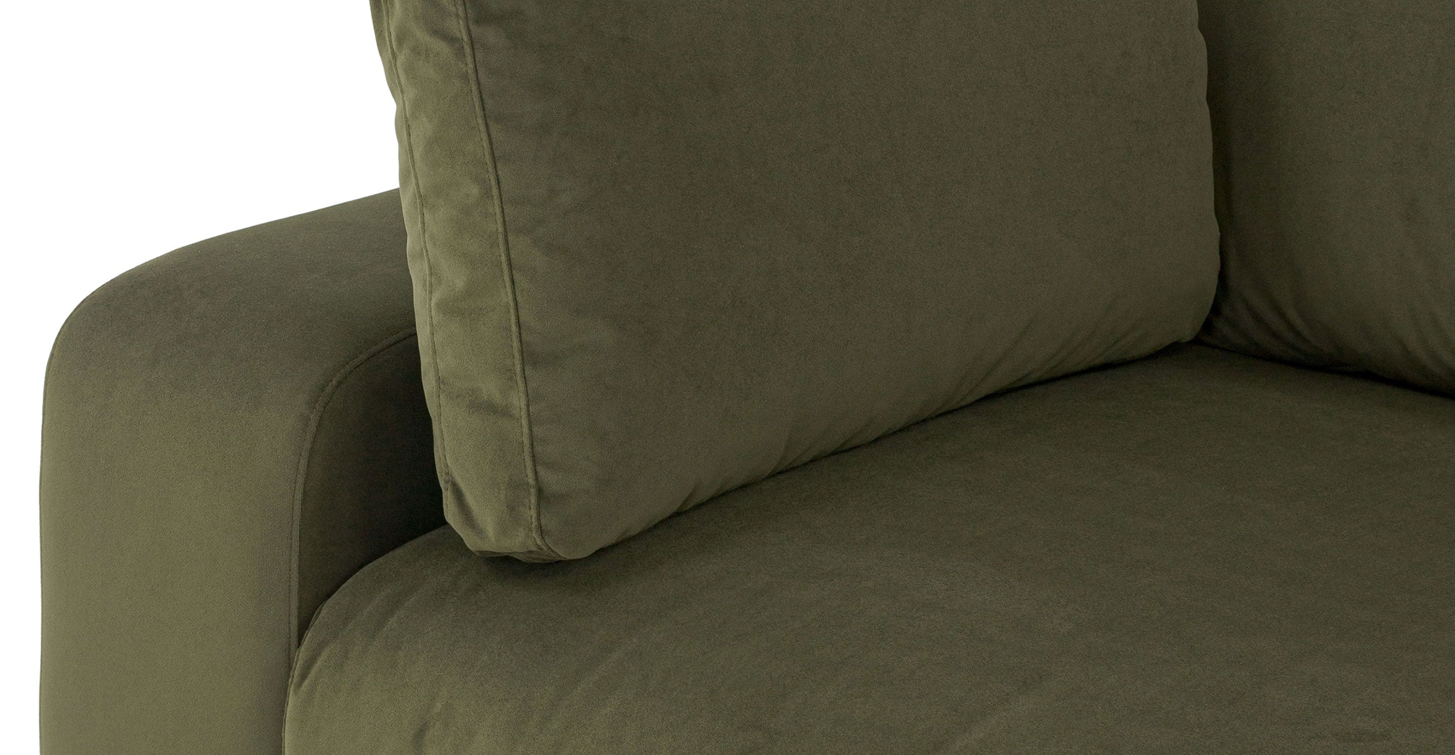 Malaga Velvet Right-Facing Sectional Sofa