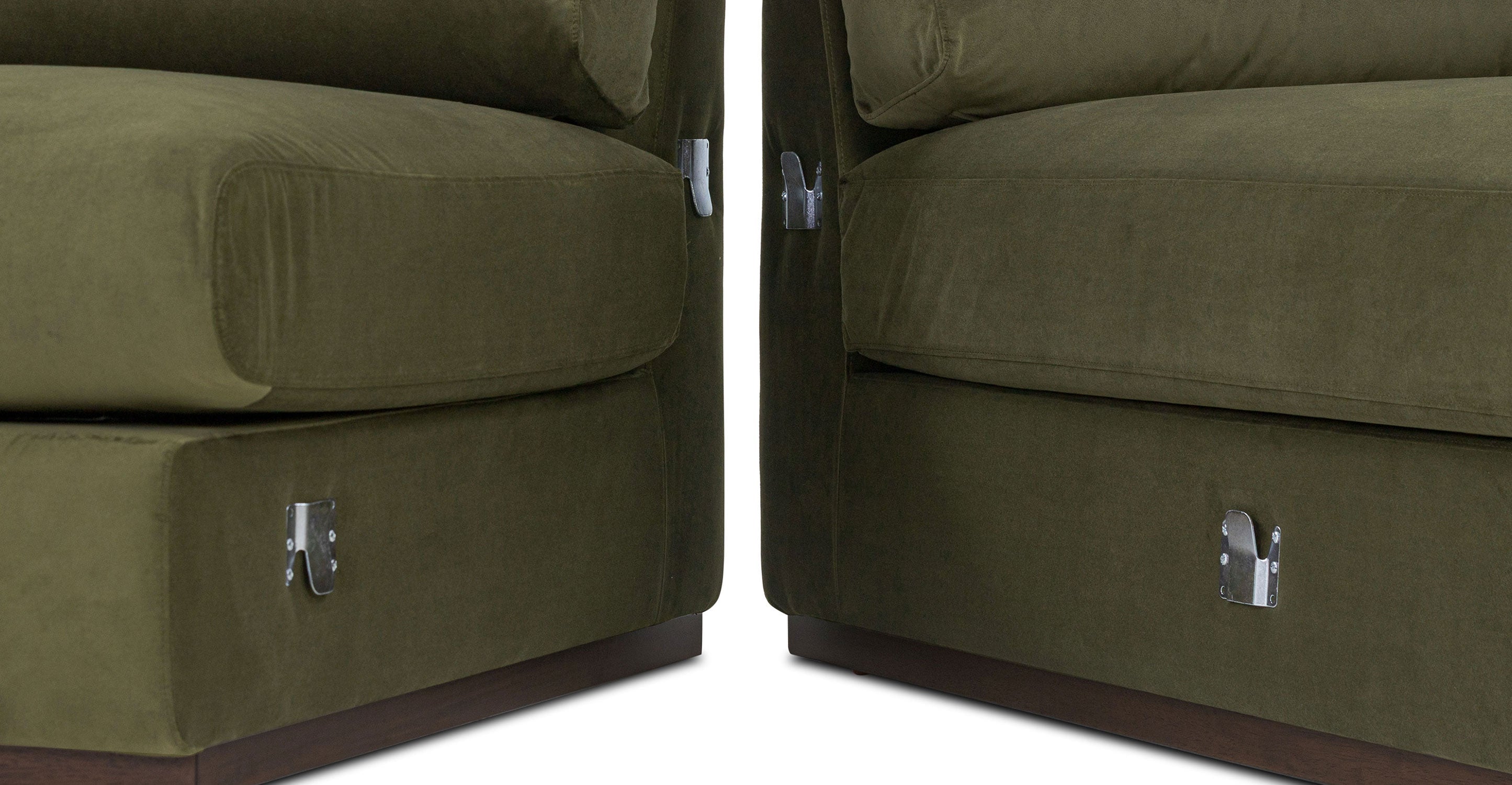 Malaga Velvet Right-Facing Sectional Sofa