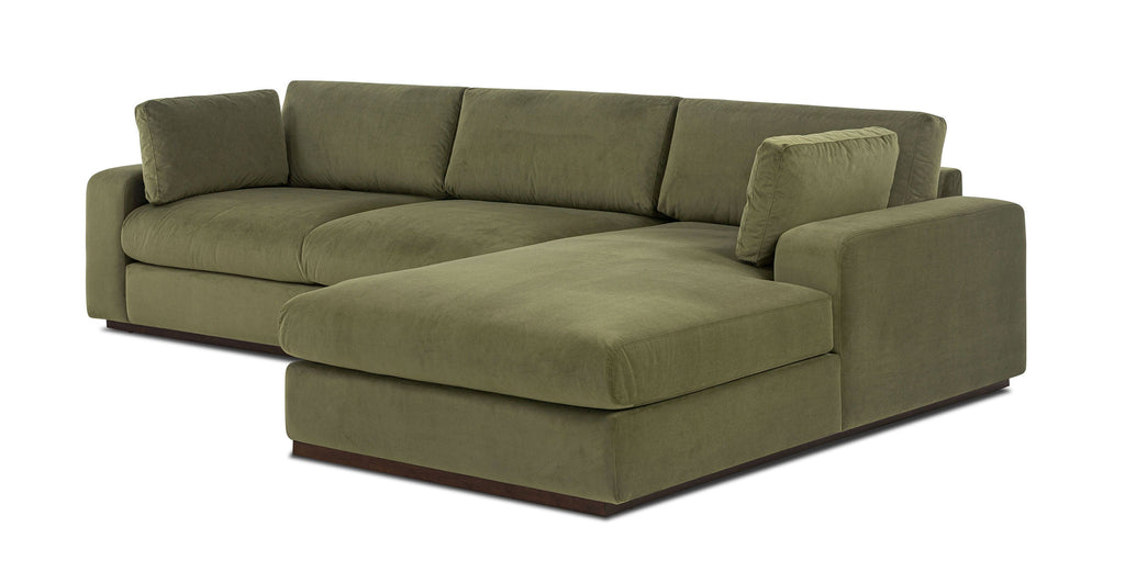 Malaga Velvet Right-Facing Sectional Sofa