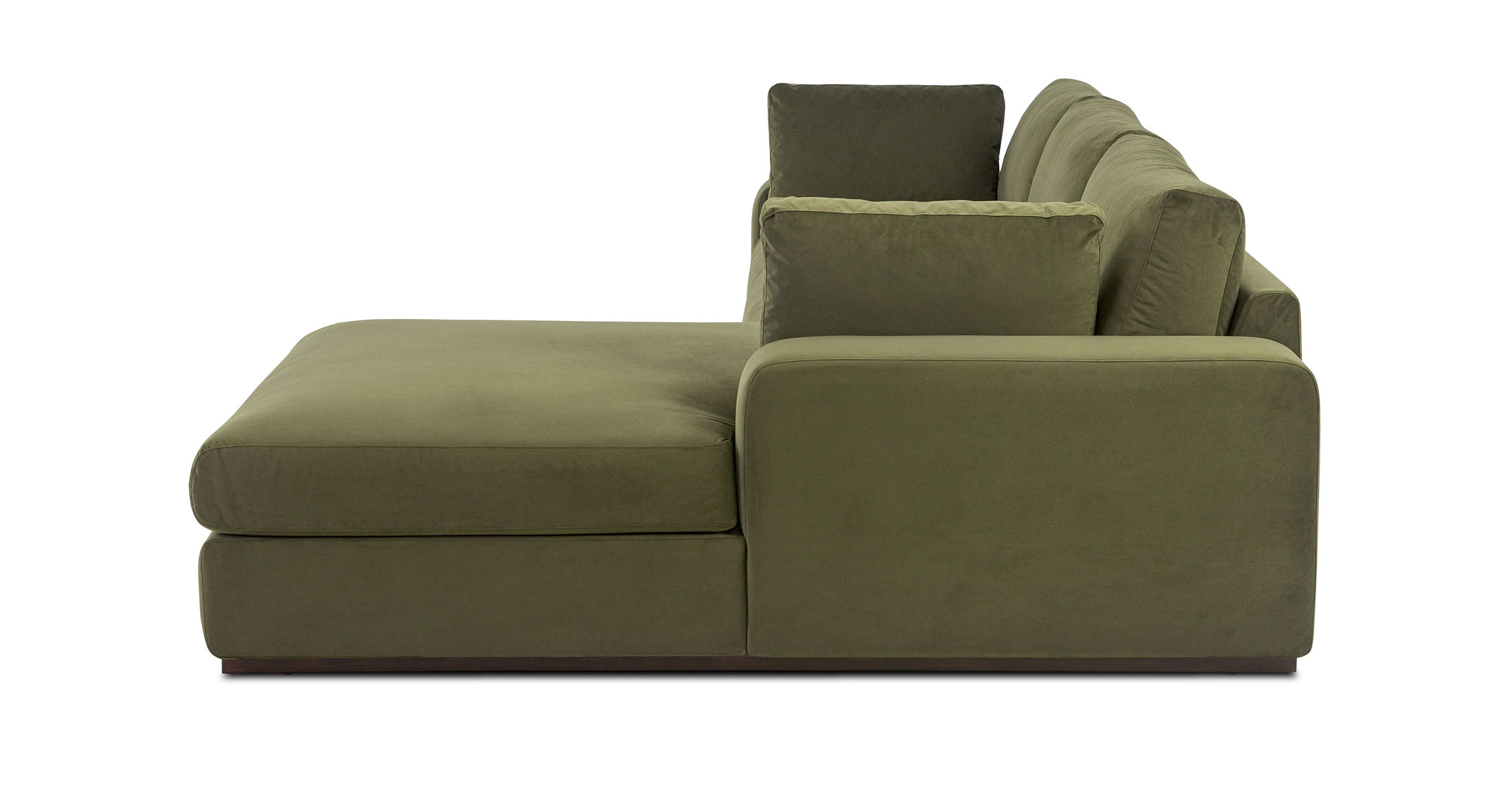 Malaga Velvet Right-Facing Sectional Sofa