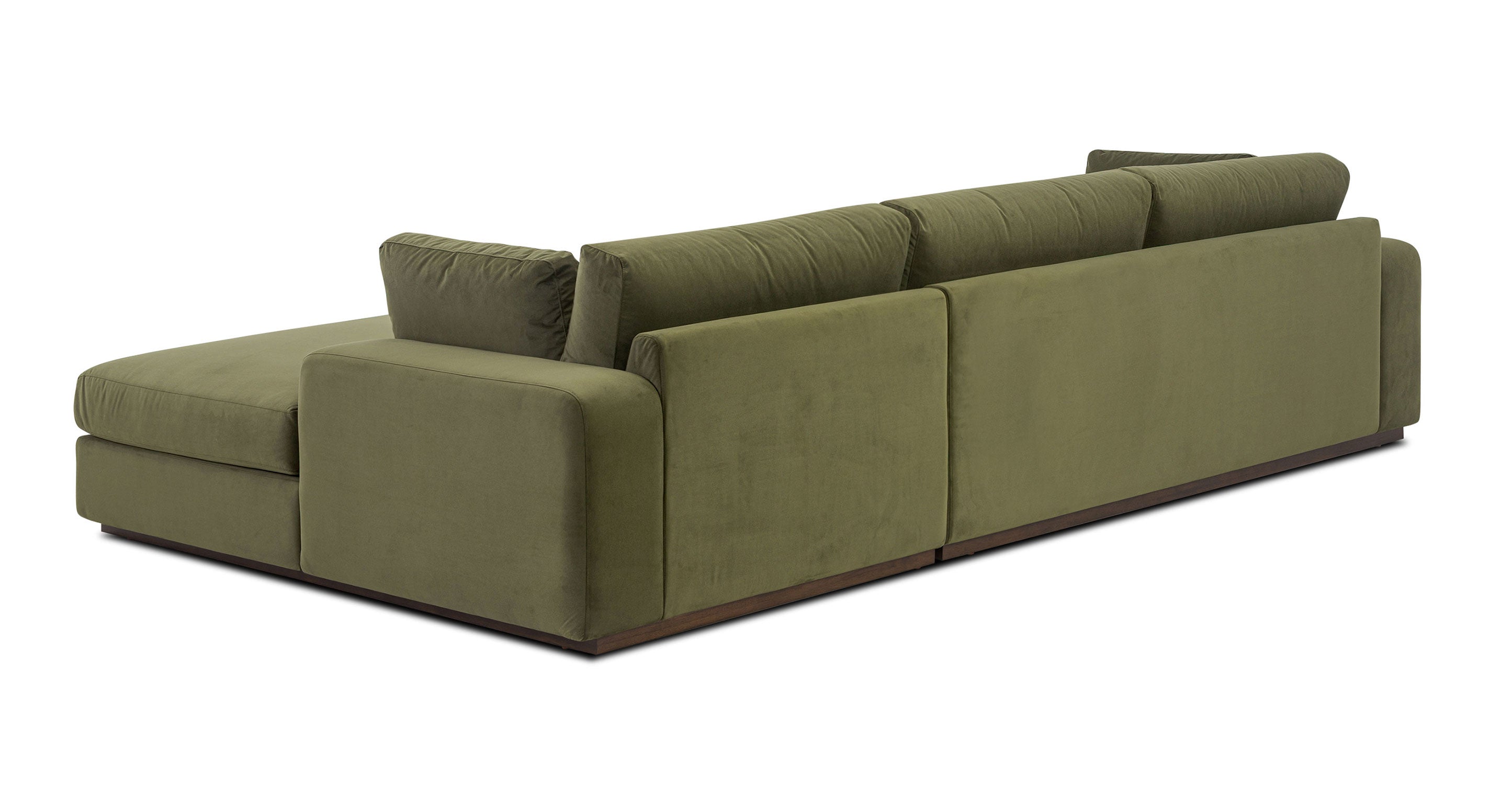 Malaga Velvet Right-Facing Sectional Sofa