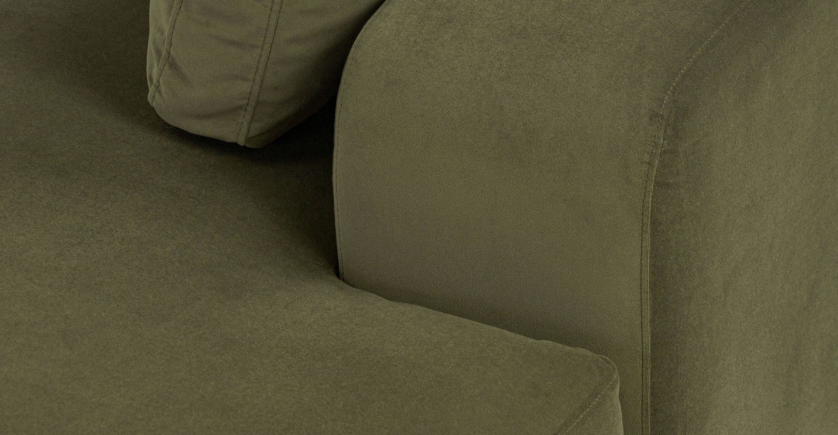 Malaga Velvet Right-Facing Sectional Sofa