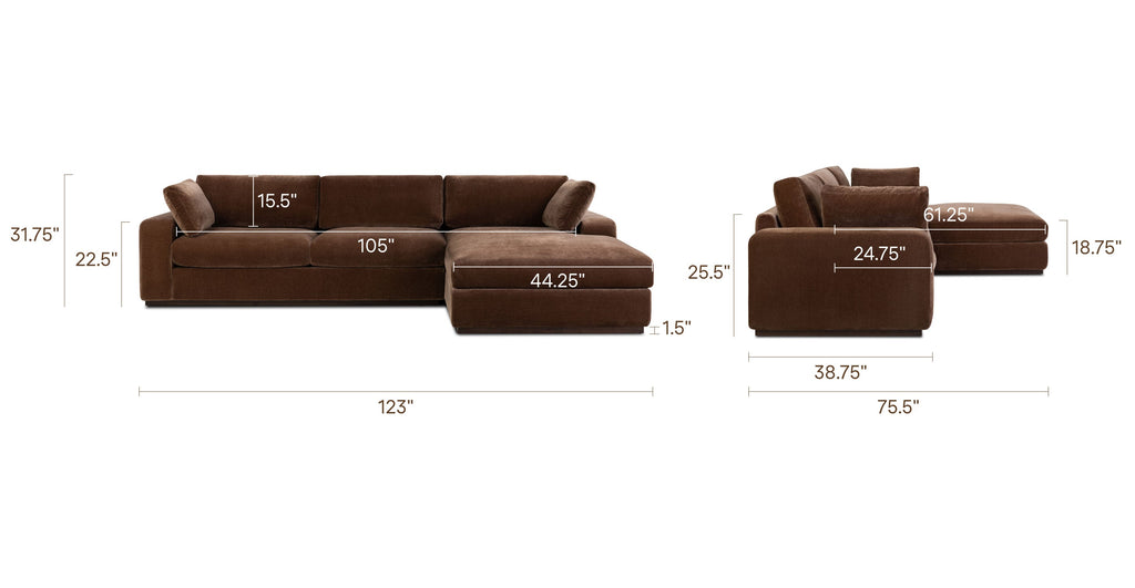 Malaga Right-Facing Sectional Sofa