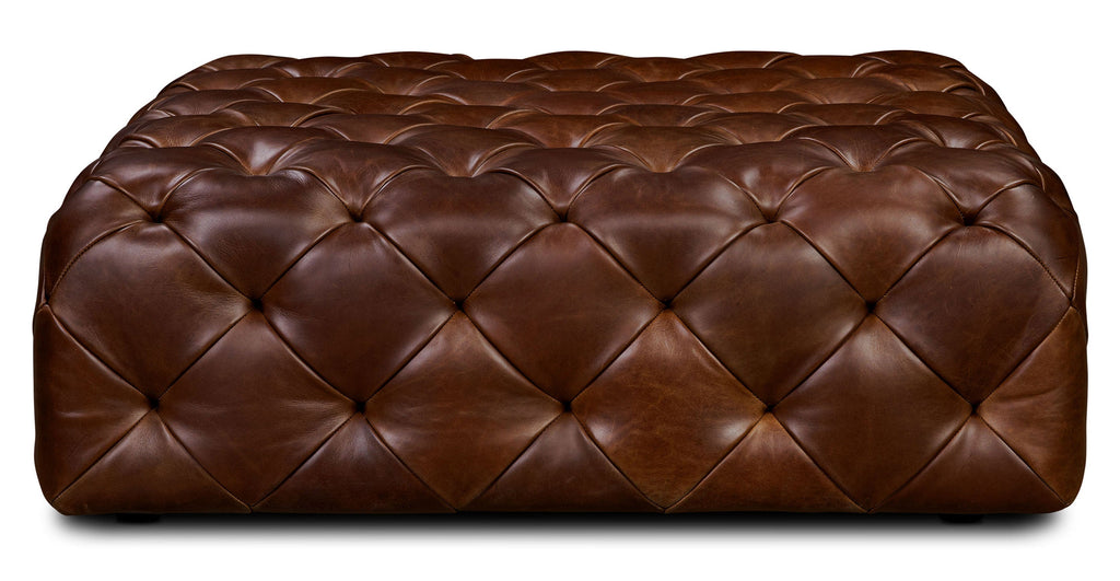 Turin Leather Ottoman
