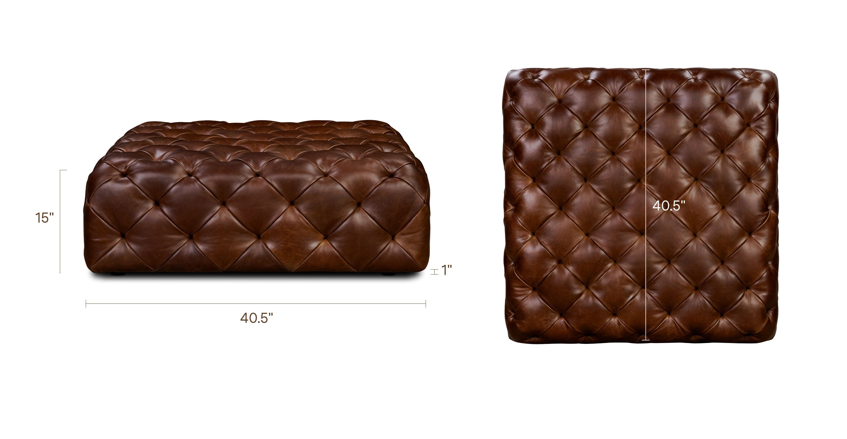 Turin Leather Ottoman